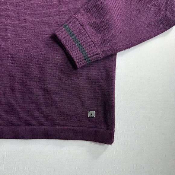 Smartwool Pullover 1/4 Zip Mock Neck‎ Sweater Wool Blend Mens Size Medium Maroon - Picture 4 of 9